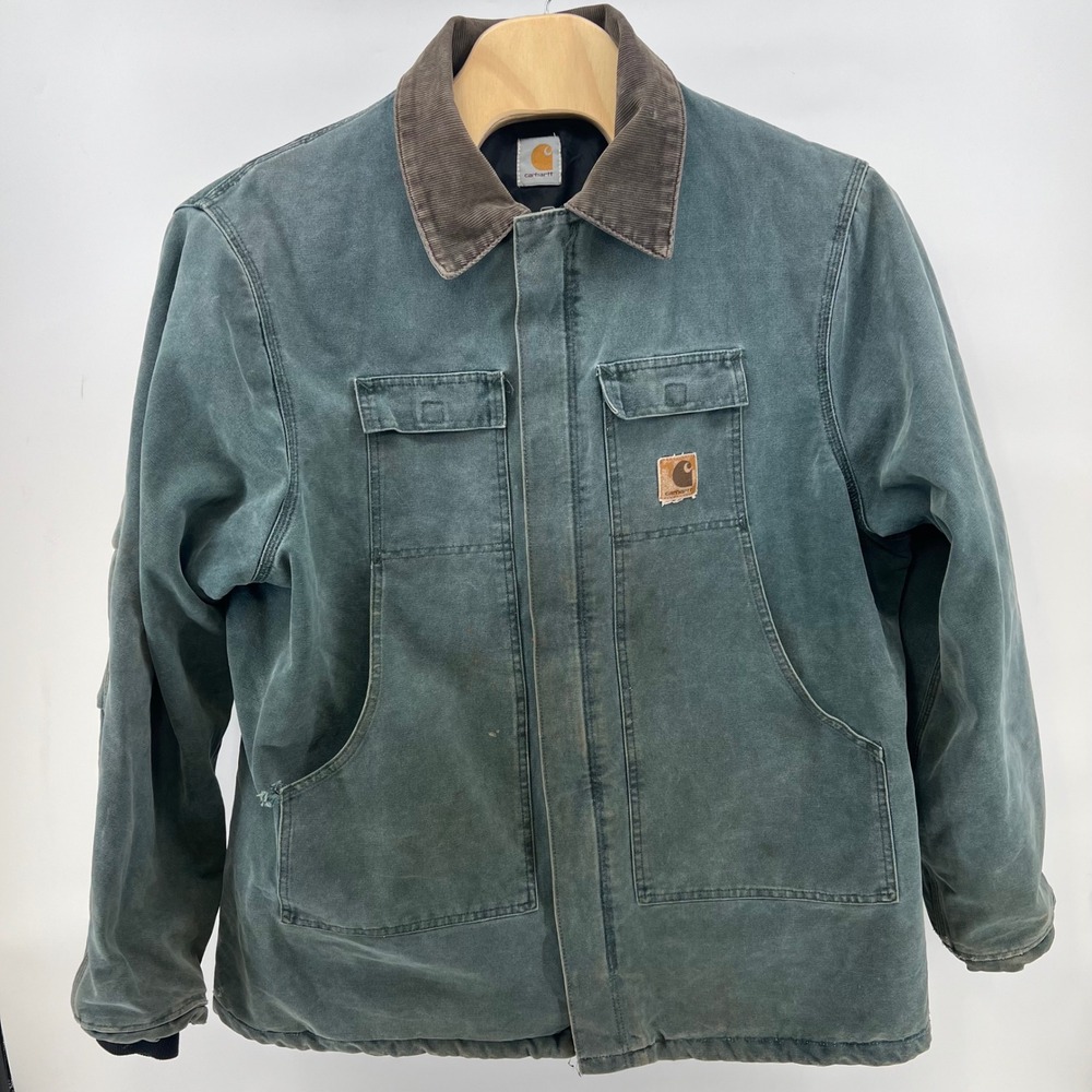 Carhartt Arctic Traditional Coat Mens 2XL Teal Duck Canvas Quilted Work Jacket - Picture 2 of 16